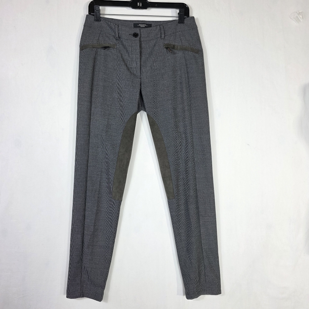 Weekend Max Mara houndstooth Equestrian with suede patch and accent Pants
